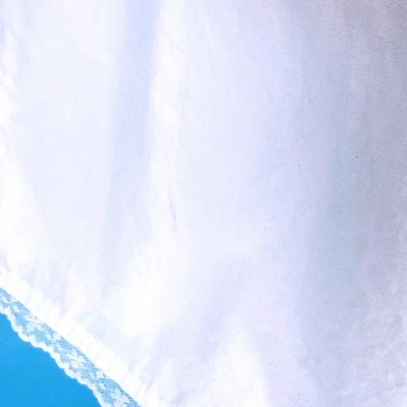 Forever 21 White Cotton Lace Trim V Neck  Babydoll Dress Size Small Angel Bride - Picture 4 of 11